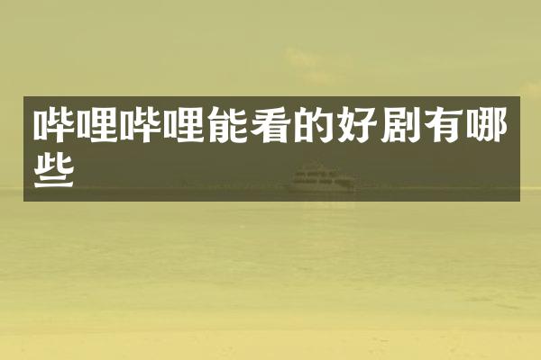 哔哩哔哩能看的好剧有哪些
