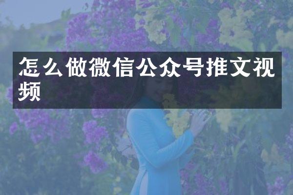怎么做微信公众号推文视频