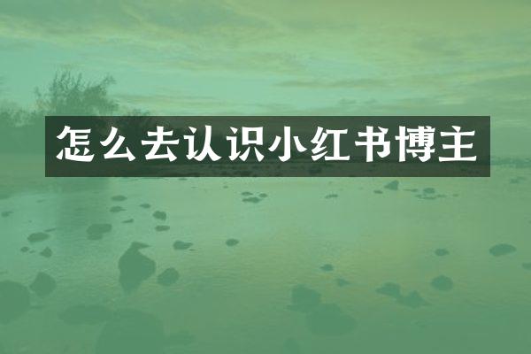 怎么去认识小红书博主