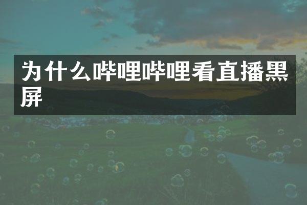 为什么哔哩哔哩看直播黑屏