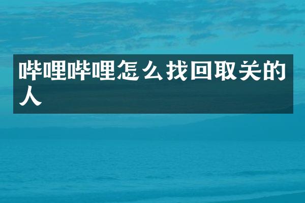 哔哩哔哩怎么找回取关的人
