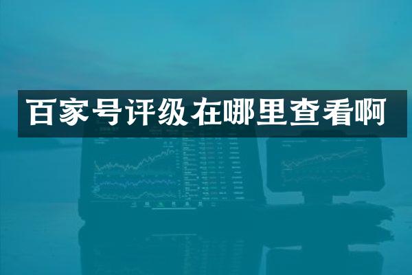 百家号评级在哪里查看啊