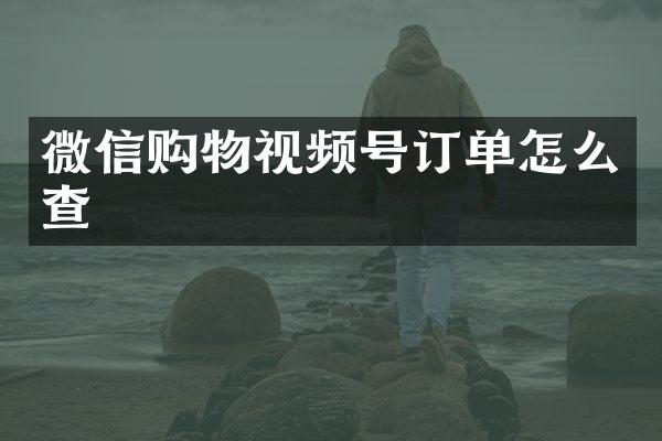 微信购物视频号订单怎么查