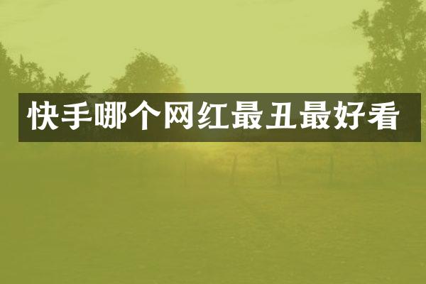 快手哪个网红最丑最好看