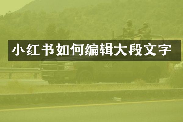 小红书如何编辑大段文字