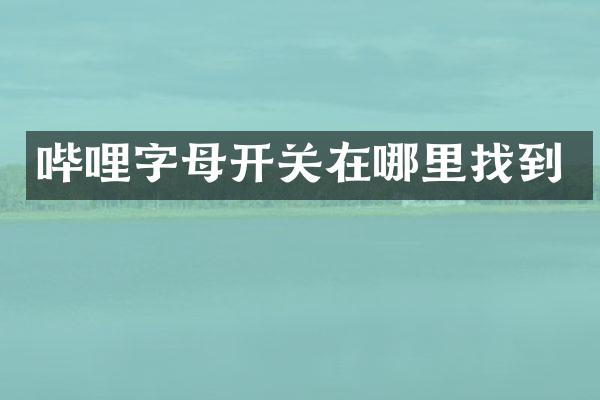 哔哩字母开关在哪里找到