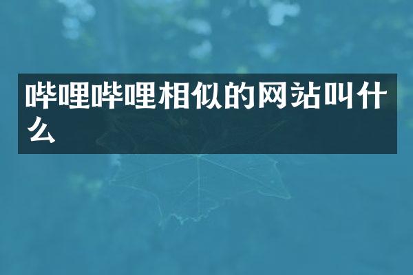 哔哩哔哩相似的网站叫什么