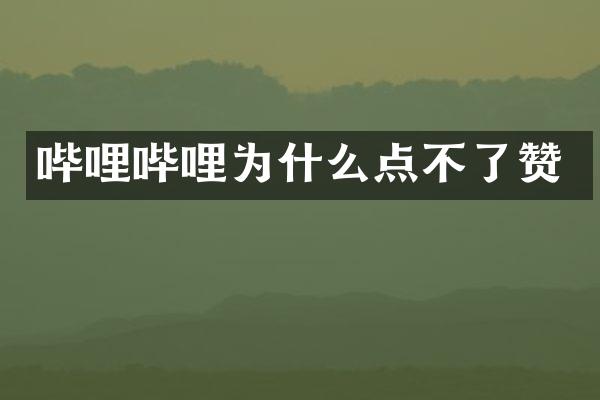 哔哩哔哩为什么点不了赞