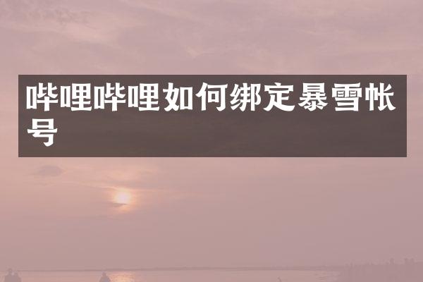 哔哩哔哩如何绑定暴雪帐号