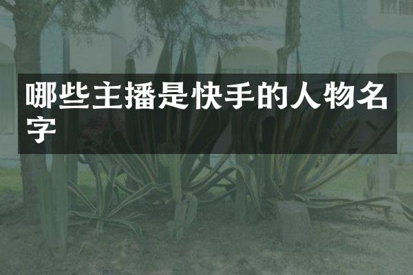 哪些主播是快手的人物名字