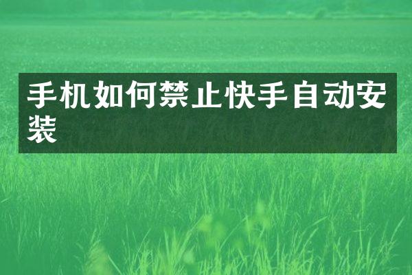 手机如何禁止快手自动安装