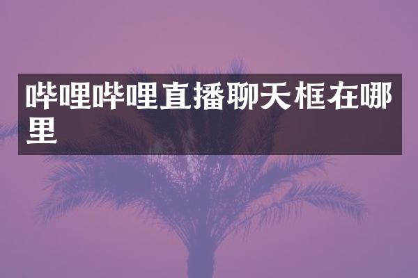 哔哩哔哩直播聊天框在哪里