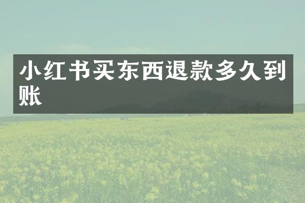 小红书买东西退款多久到账