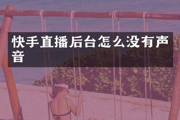 快手直播后台怎么没有声音
