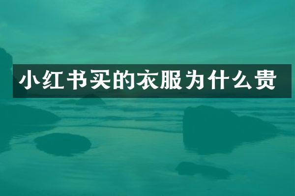 小红书买的衣服为什么贵