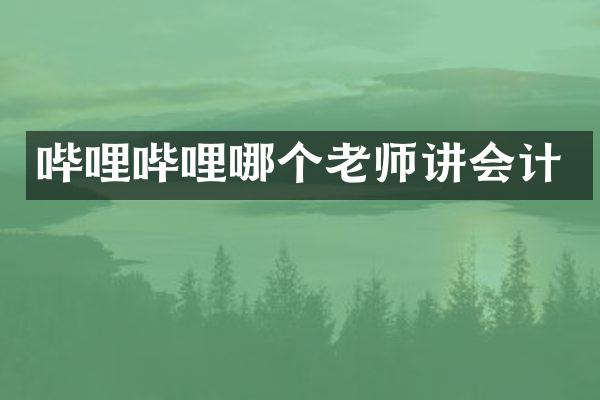 哔哩哔哩哪个老师讲会计