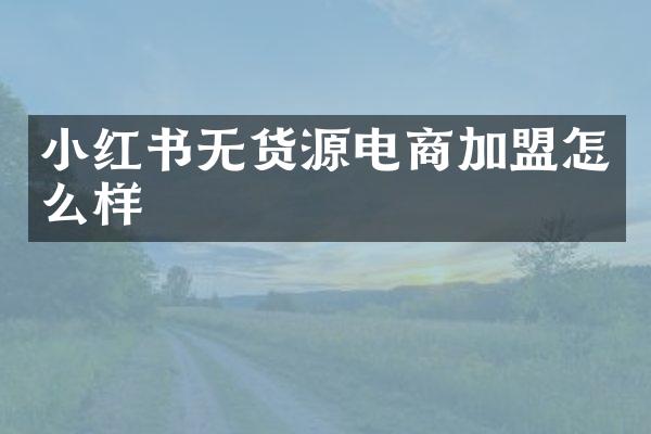 小红书无货源电商加盟怎么样