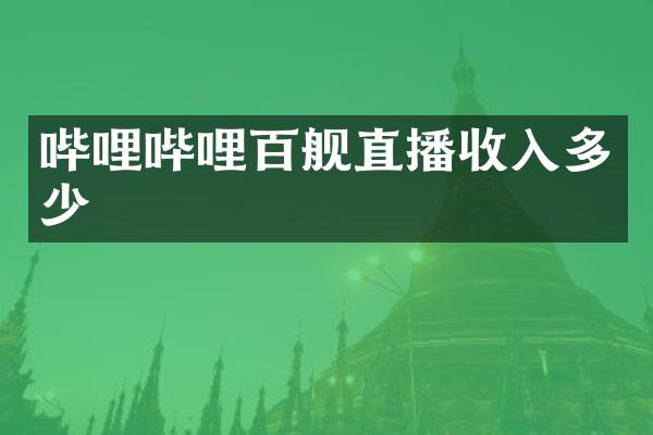 哔哩哔哩百舰直播收入多少