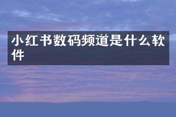 小红书数码频道是什么软件