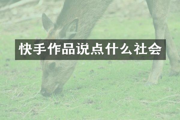 快手作品说点什么社会