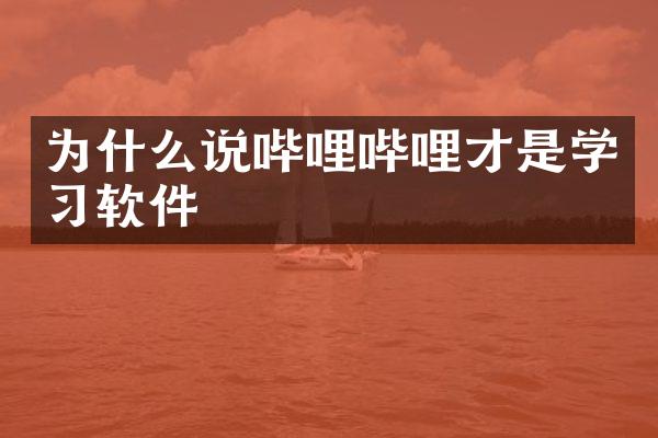 为什么说哔哩哔哩才是学习软件