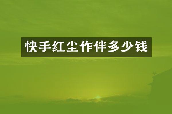 快手红尘作伴多少钱