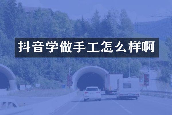 抖音学做手工怎么样啊