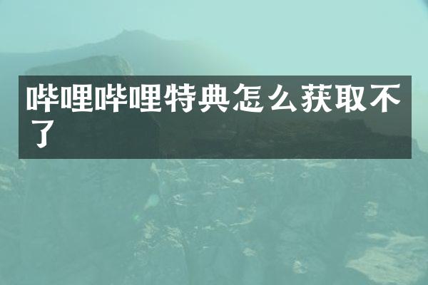 哔哩哔哩特典怎么获取不了