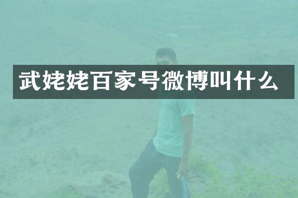 武姥姥百家号微博叫什么