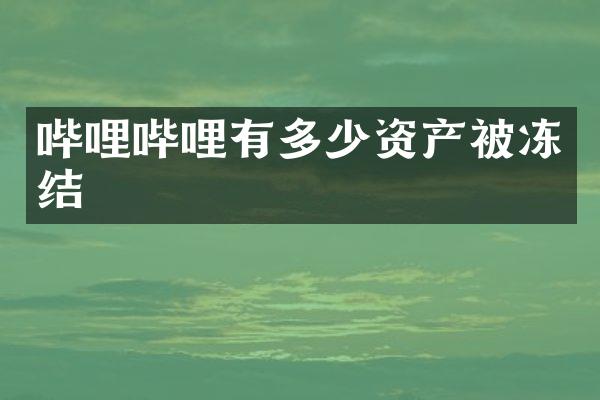 哔哩哔哩有多少资产被冻结