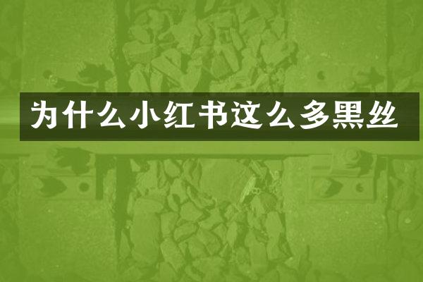 为什么小红书这么多黑丝
