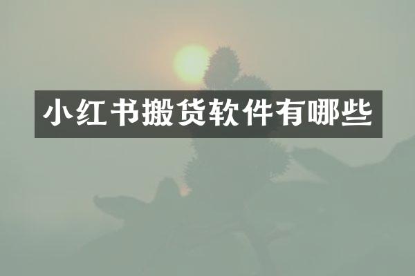小红书搬货软件有哪些