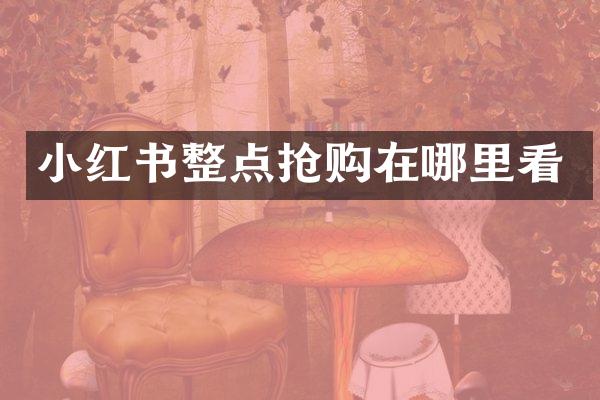 小红书整点抢购在哪里看