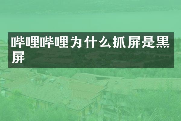 哔哩哔哩为什么抓屏是黑屏