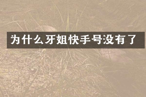 为什么牙姐快手号没有了