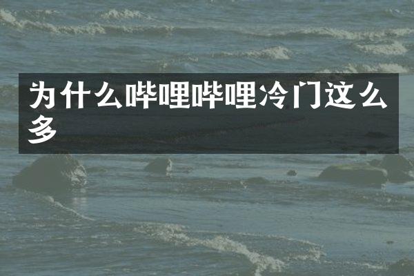 为什么哔哩哔哩冷门这么多