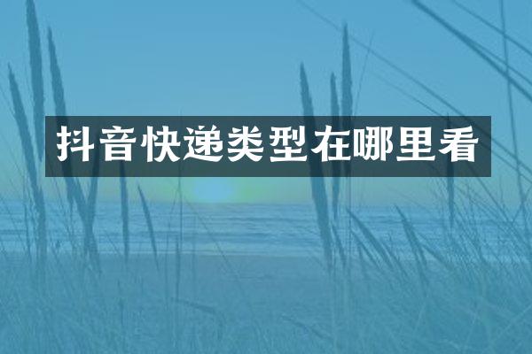 抖音快递类型在哪里看