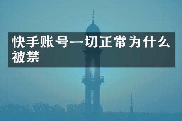 快手账号一切正常为什么被禁