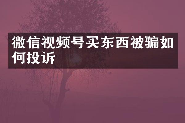 微信视频号买东西被骗如何投诉