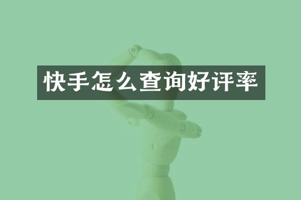 快手怎么查询好评率