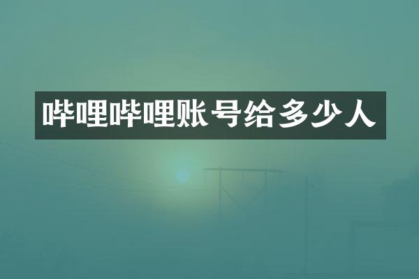 哔哩哔哩账号给多少人