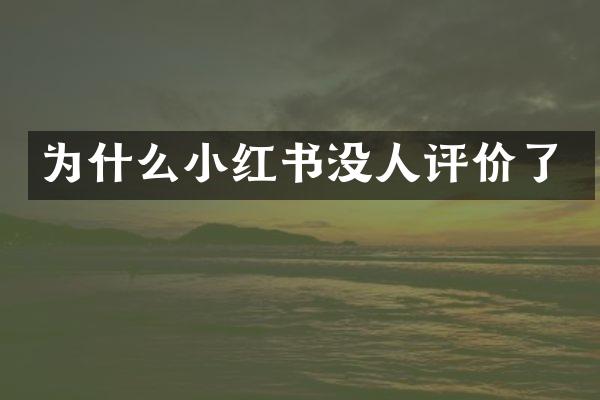 为什么小红书没人评价了