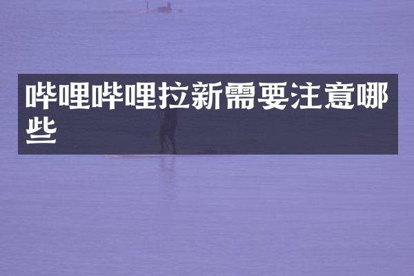 哔哩哔哩拉新需要注意哪些