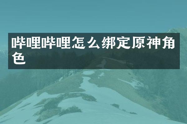 哔哩哔哩怎么绑定原神角色