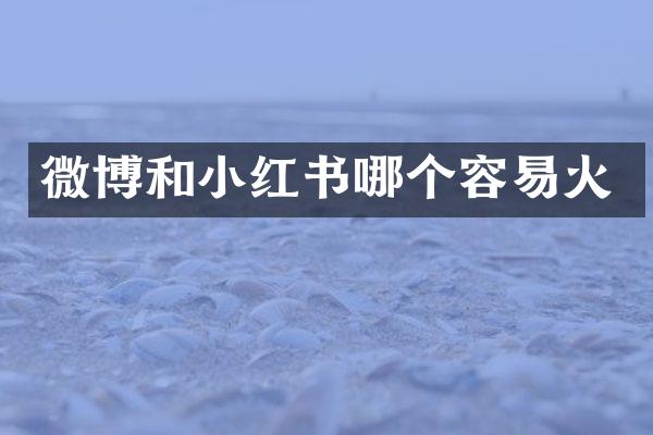 微博和小红书哪个容易火