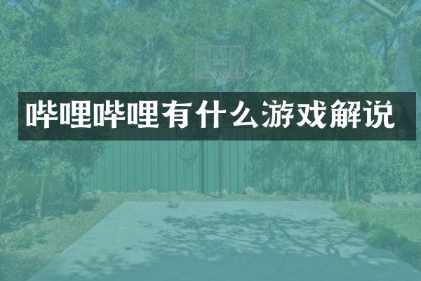 哔哩哔哩有什么游戏解说