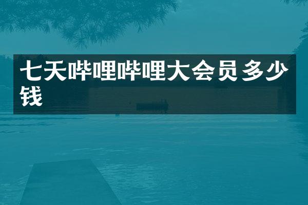 七天哔哩哔哩大会员多少钱