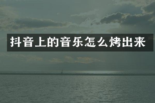 抖音上的音乐怎么烤出来