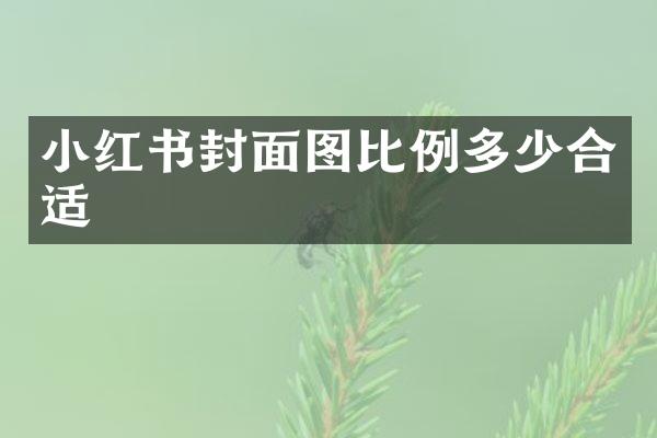 小红书封面图比例多少合适