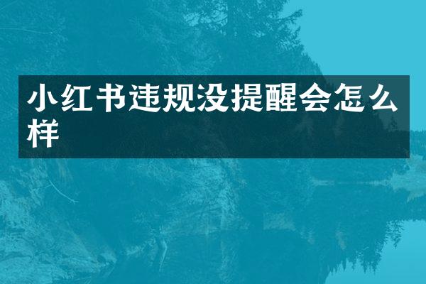 小红书违规没提醒会怎么样